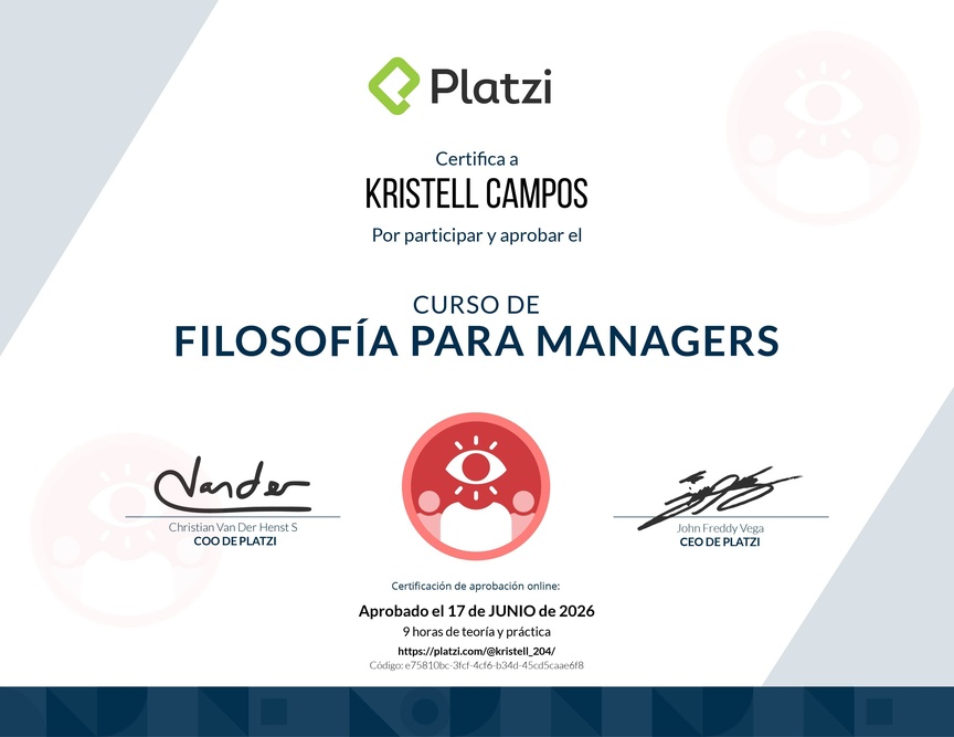 Diploma de Audiocurso de Filosofía para Managers