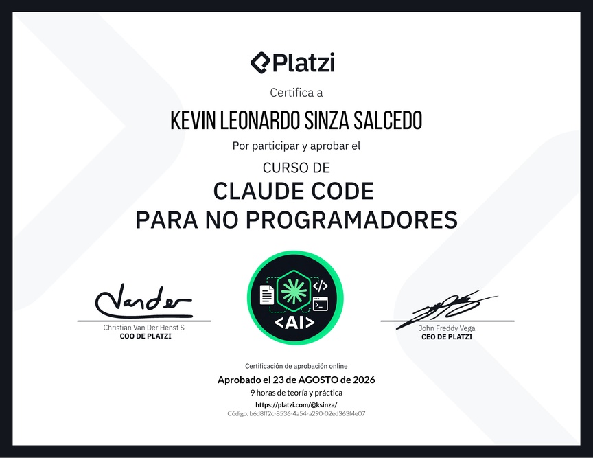Diploma del Curso de Claude Code para No Programadores