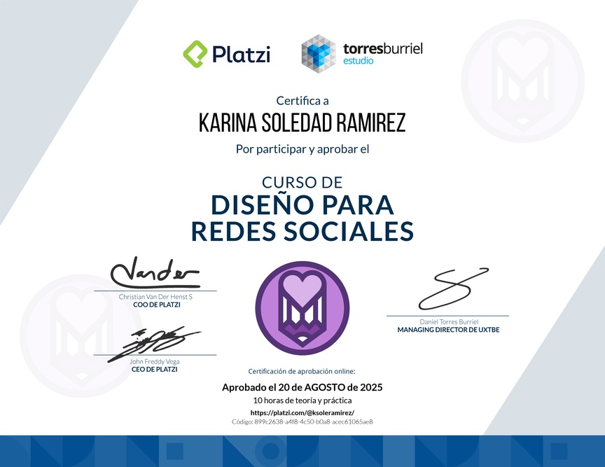 Diploma del Curso de Diseño para Redes Sociales