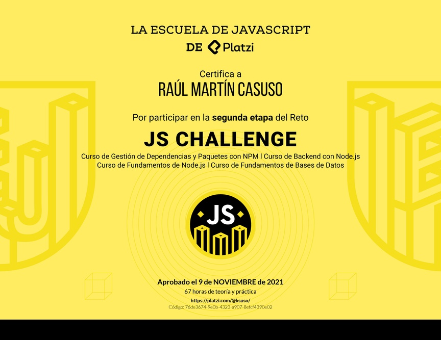 Diploma de JS Challenge: Diploma de la Fase 2