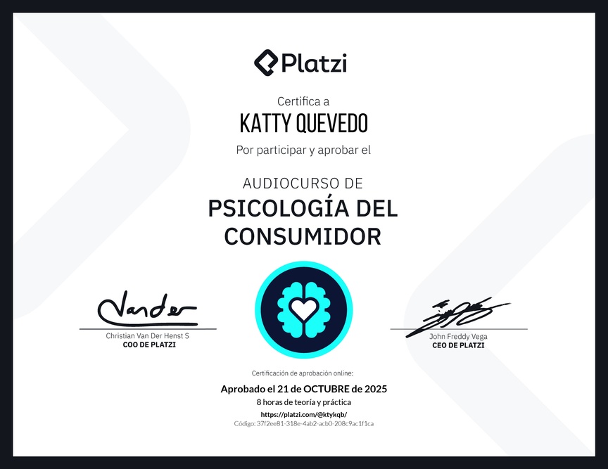 Diploma de Audiocurso de Psicología del Consumidor