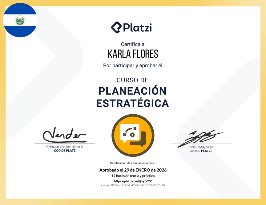 Diploma del Curso de Planeación Estratégica