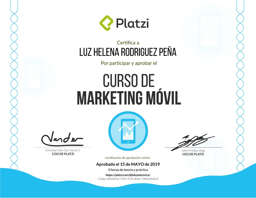 Diploma del Curso de Marketing Móvil 2017