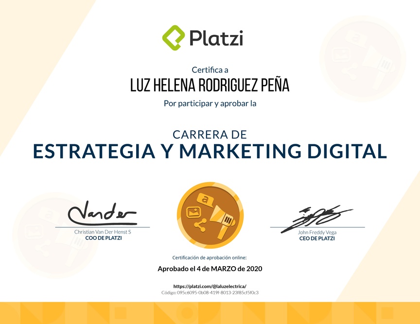 Diploma de la Ruta de Aprendizaje de Marketing Digital y Estrategia Online