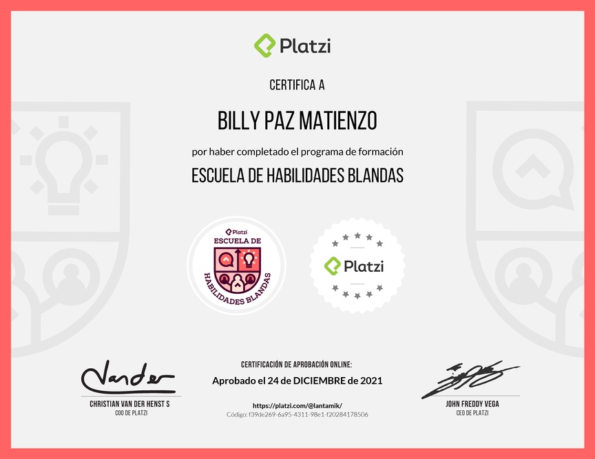 Diploma de la Ruta de Aprendizaje de Habilidades Blandas