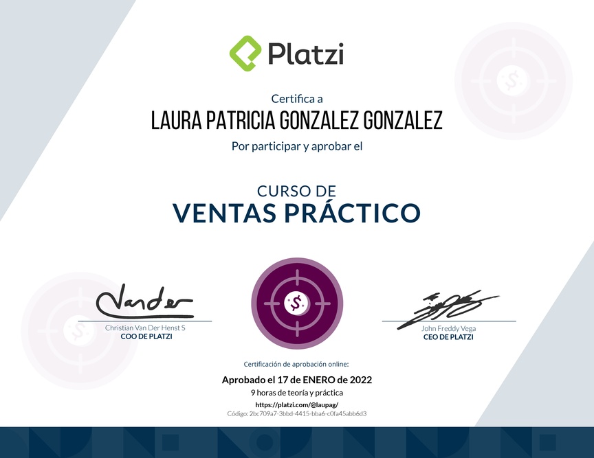 Diploma del Curso de Ventas Práctico: Técnicas para Clasificar y Convertir (2018)