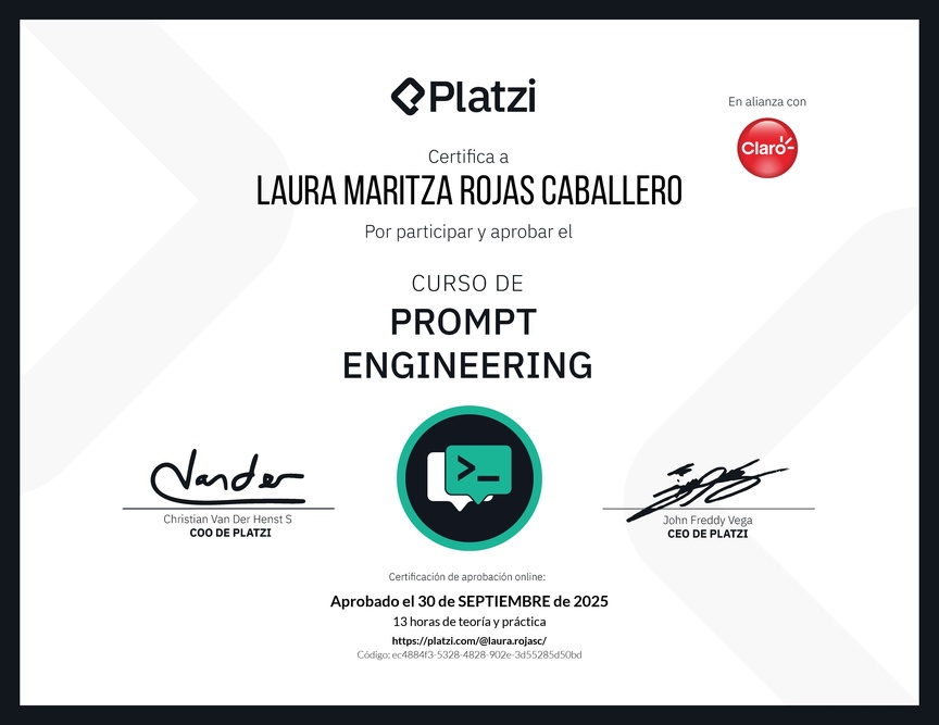 Diploma del Curso de Prompt Engineering