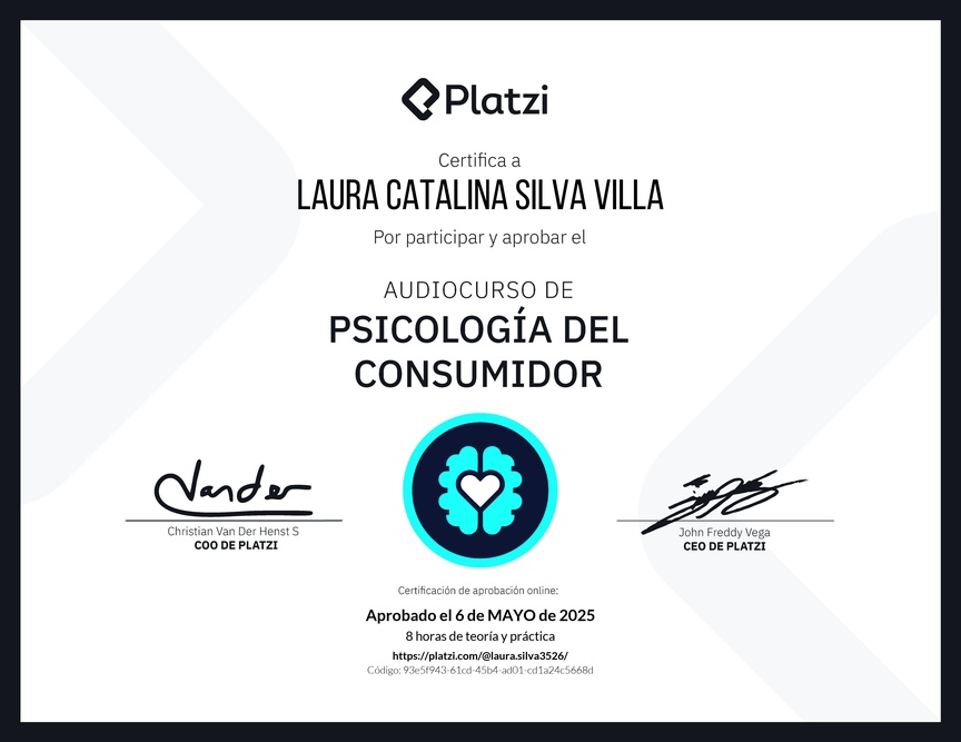 Diploma de Audiocurso de Psicología del Consumidor