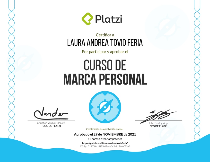 Diploma del Curso Gratis de Marca Personal 2018