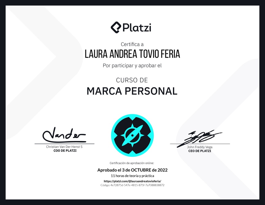 Diploma del Curso Gratis de Marca Personal