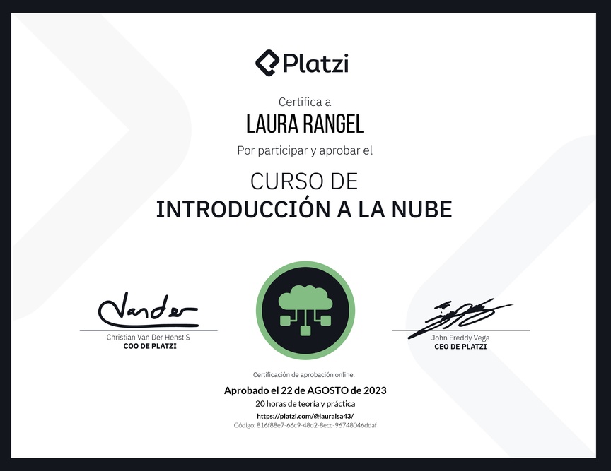Diploma del Curso de Introducción a la Nube