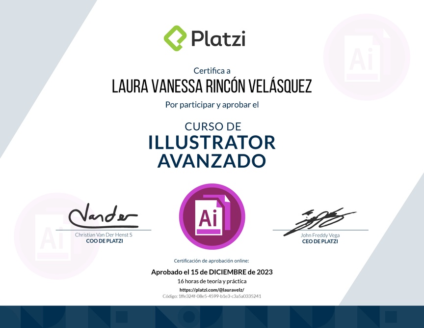 Diploma del Curso de Illustrator Avanzado
