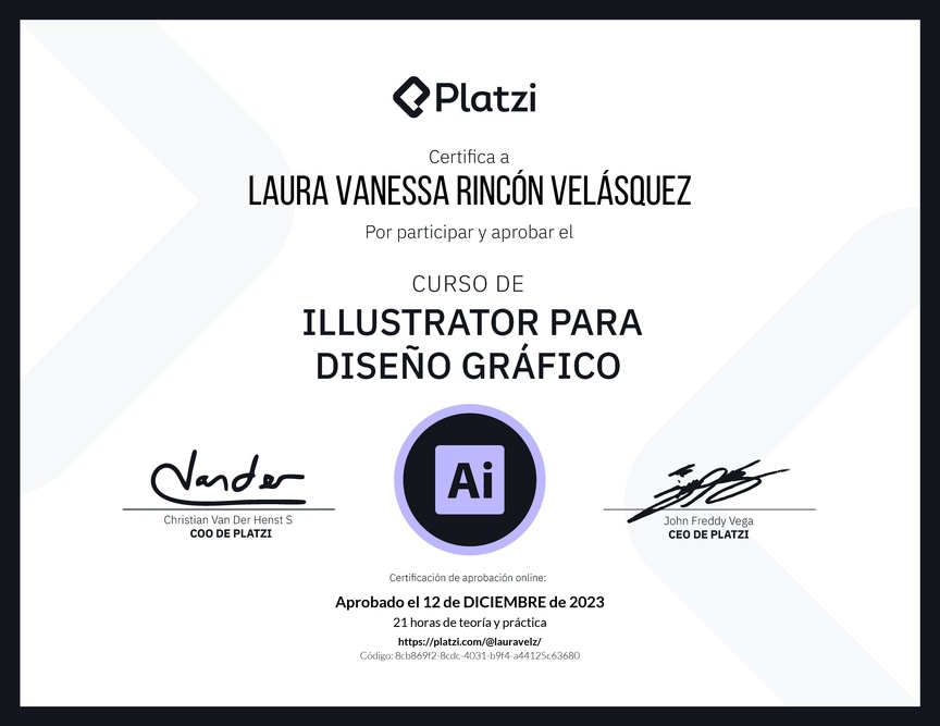 Diploma del Curso de Illustrator para Diseño Gráfico