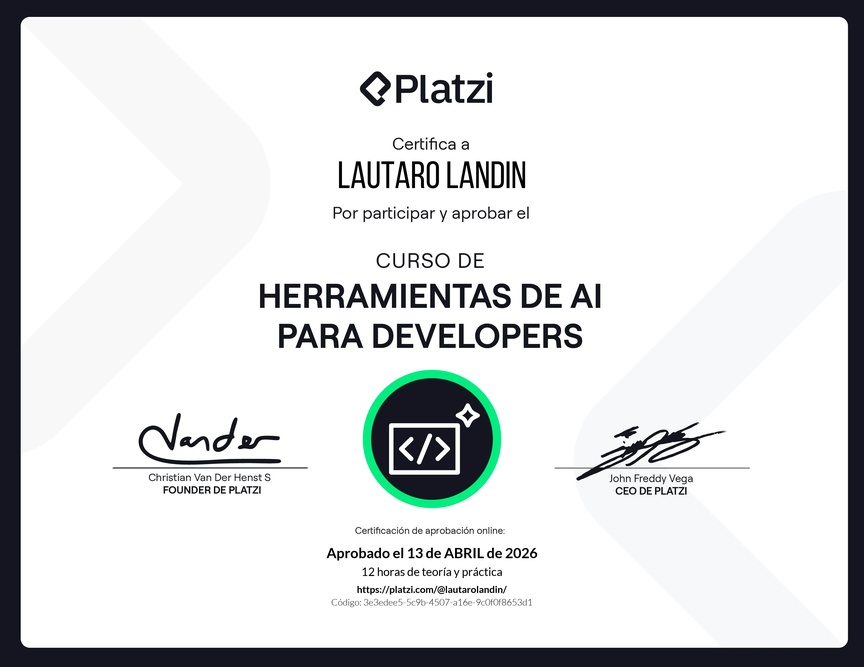 Diploma del Curso de Herramientas de AI para Developers