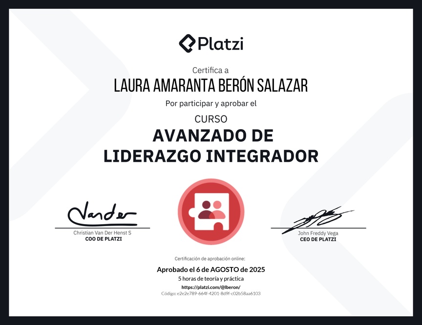 Diploma del Curso Avanzado de Liderazgo: Adapta tu Estilo de Liderazgo