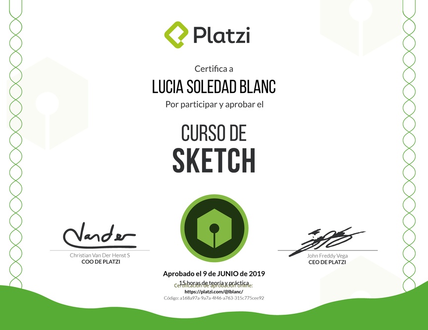 Diploma del Curso de Sketch 2017