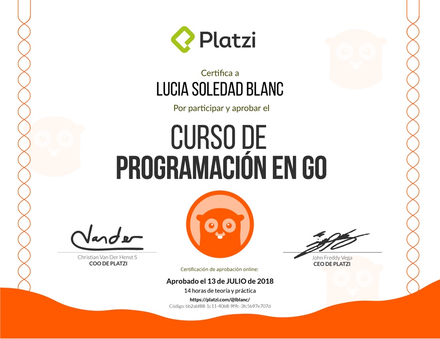 Diploma del Curso de Programación en Go 2016