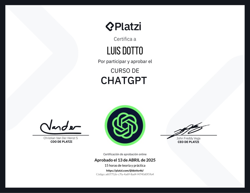Diploma del Curso de ChatGPT
