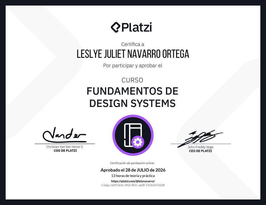 Diploma del Curso de Fundamentos de Design Systems