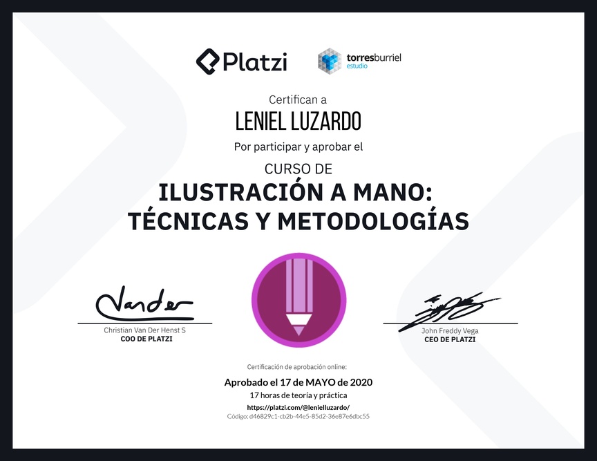 Diploma del Curso de Ilustración a Mano: Técnicas y Metodologías