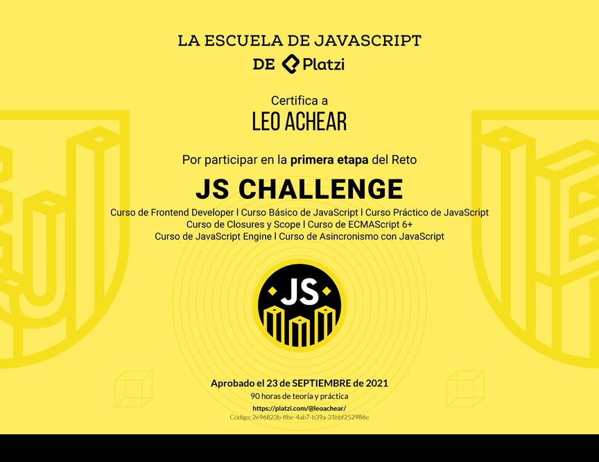 Diploma de JS Challenge: Diploma de la Fase 1