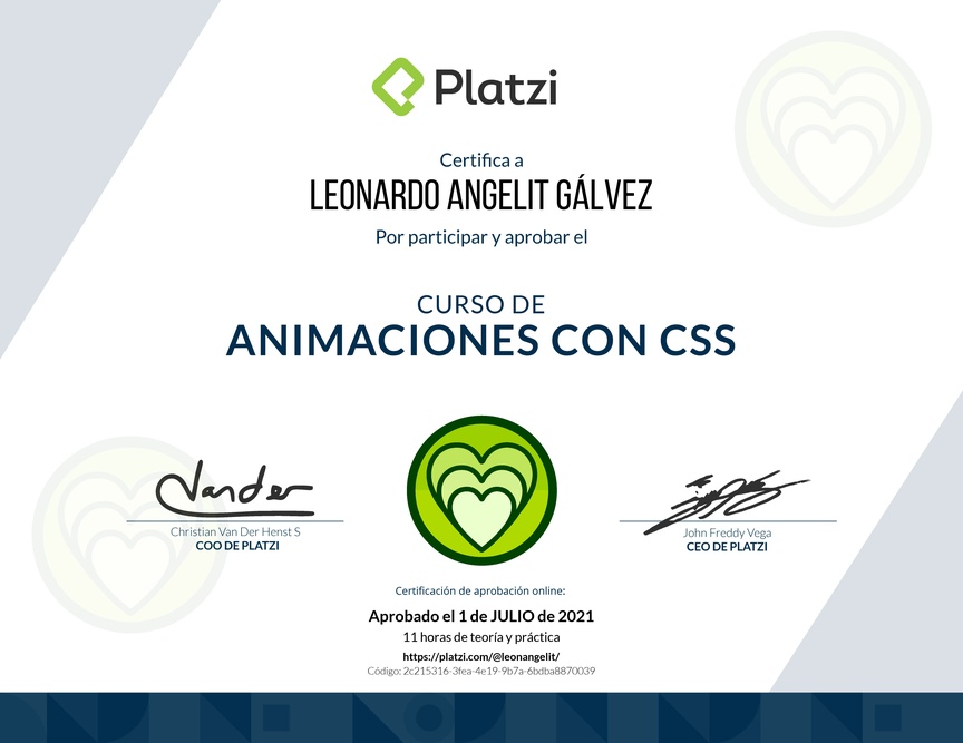 Diploma del Curso de Animaciones con CSS