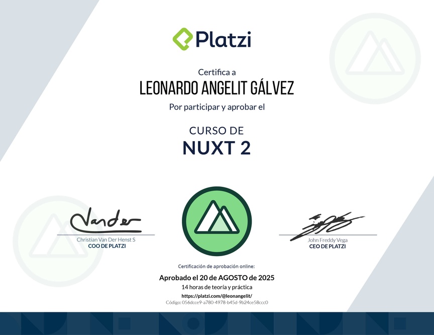 Diploma del Curso de Server Side Rendering con Nuxt 2