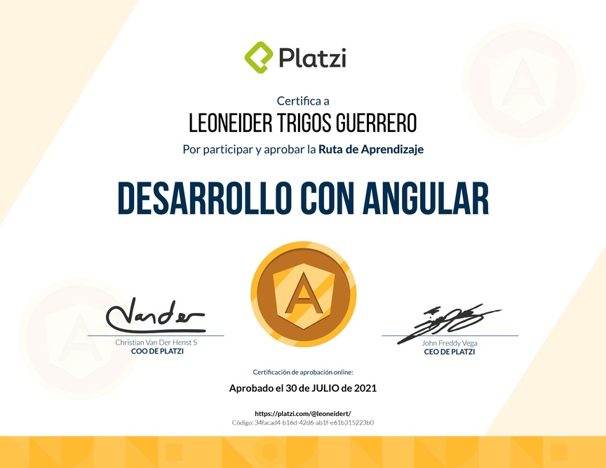 Diploma de la Ruta de Aprendizaje de Frontend a profundidad con Angular