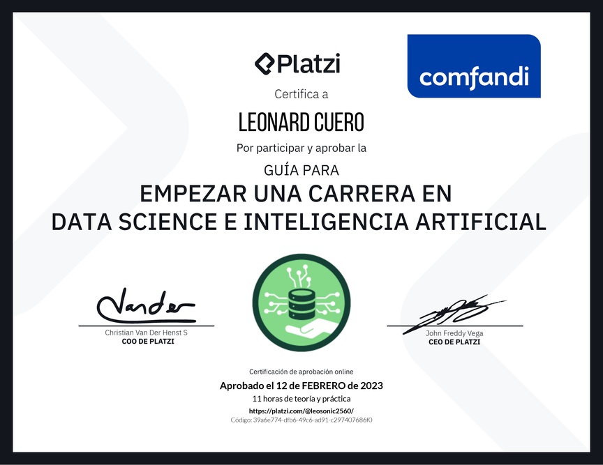 Diploma de Guía para Empezar una Carrera en Data Science e Inteligencia Artificial