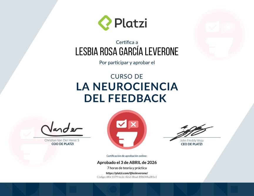 Diploma de Audiocurso sobre la Neurociencia del Feedback