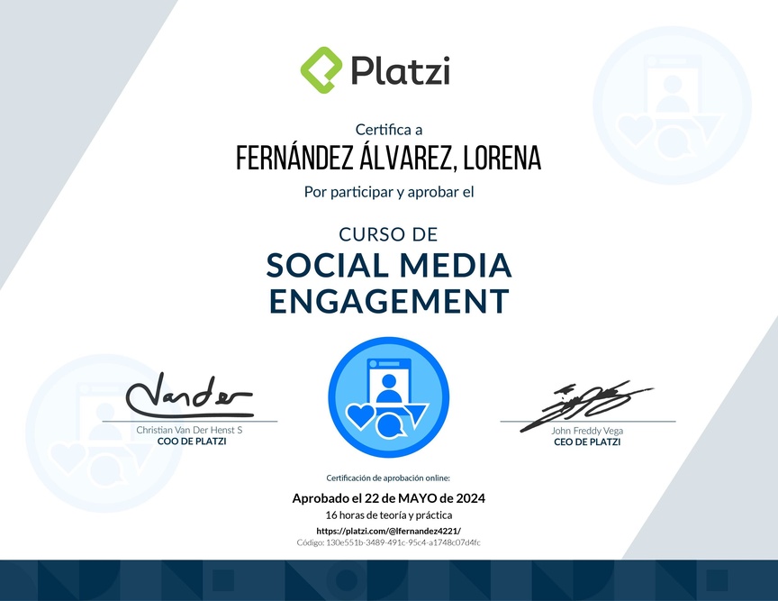 Diploma del Curso de Estrategias de Interacción para Redes Sociales