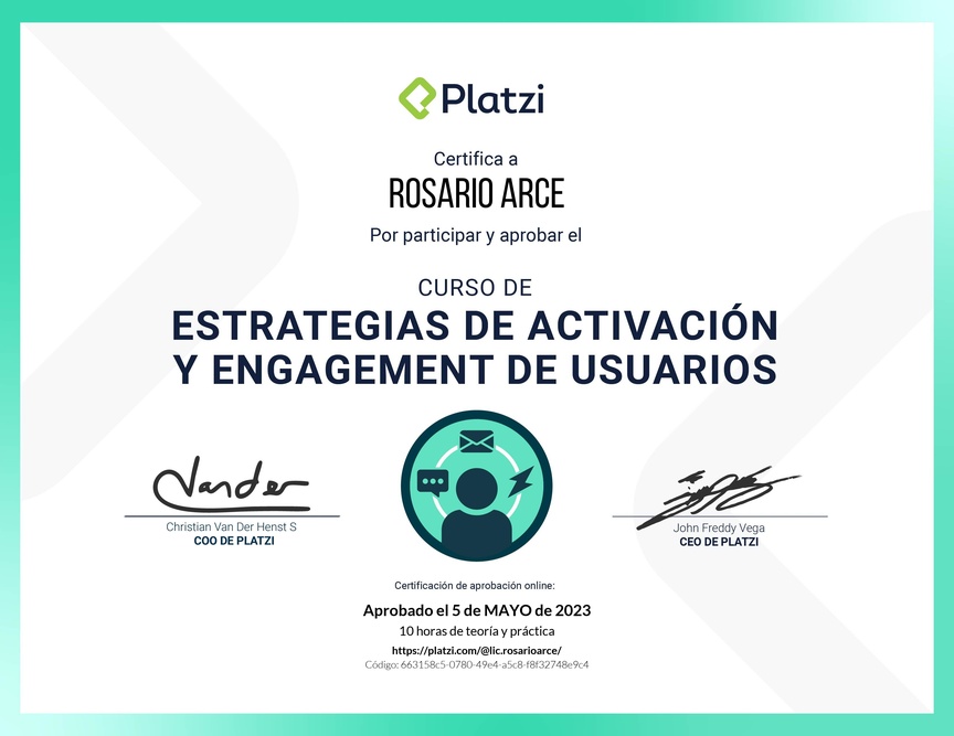 Diploma del Curso de Estrategias de Activación y Engagement de Usuarios