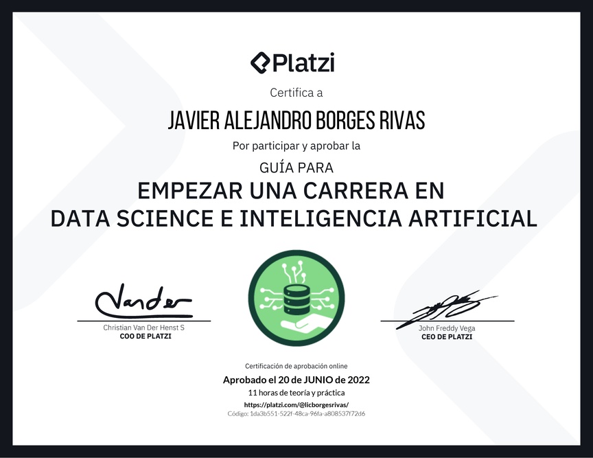 Diploma de Guía para Empezar una Carrera en Data Science e Inteligencia Artificial