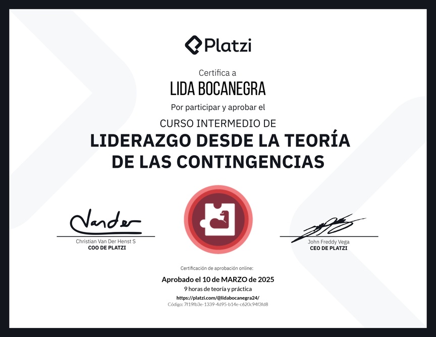Diploma del Curso Intermedio de Liderazgo: Evalúa los Comportamientos de un Líder