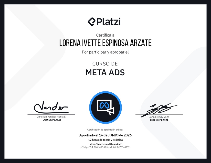 Diploma del Curso de Meta Ads
