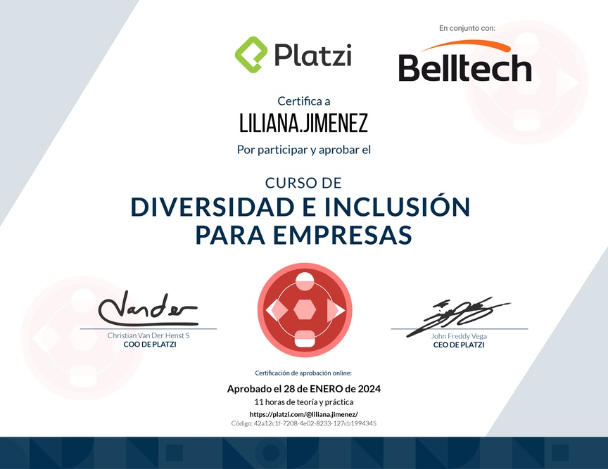 Diploma de Audiocurso de Diversidad de Género para Empresas