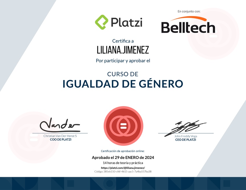Diploma de Audiocurso de Igualdad de Género
