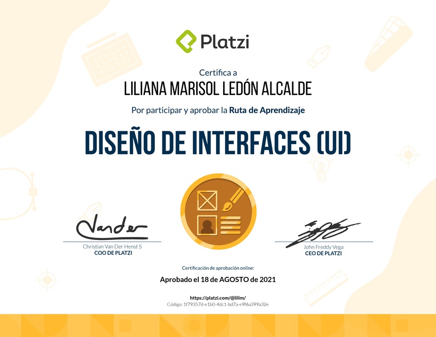 Diploma de la Ruta de Aprendizaje de Diseño de Interfaces (UI)