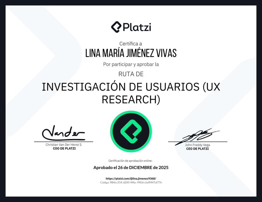 Diploma de la Ruta de Aprendizaje de Investigación de Usuarios (UX Research)