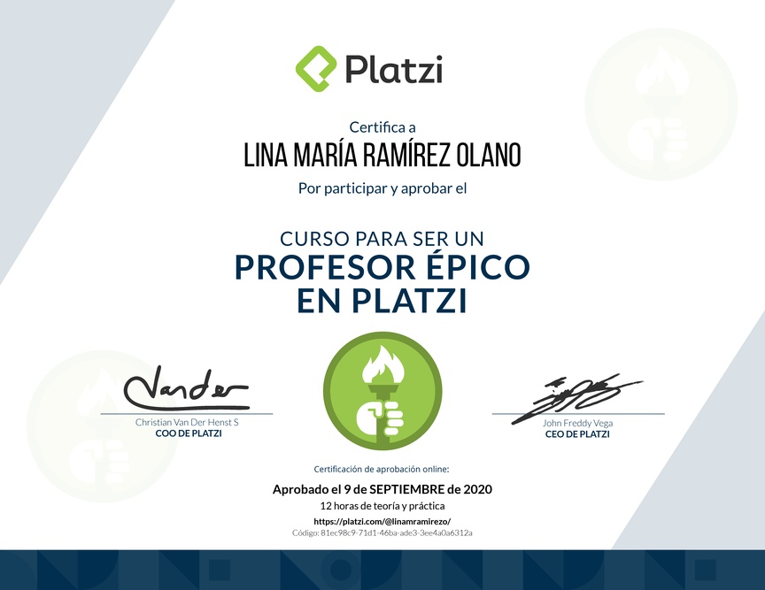 Diploma del Curso de Metodología Platzi 2019