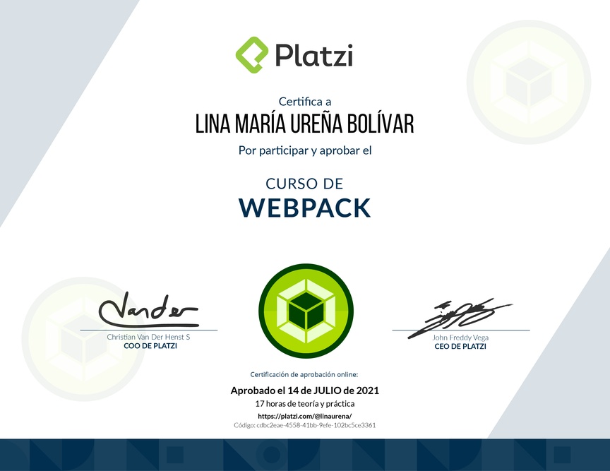 Diploma del Curso de Webpack