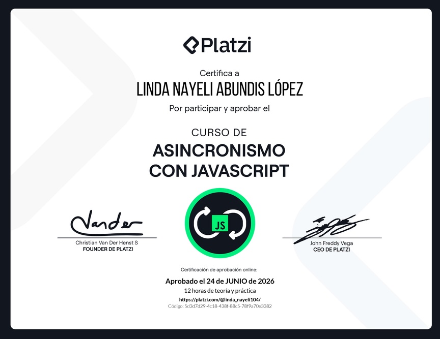 Diploma del Curso de Asincronismo con Javascript