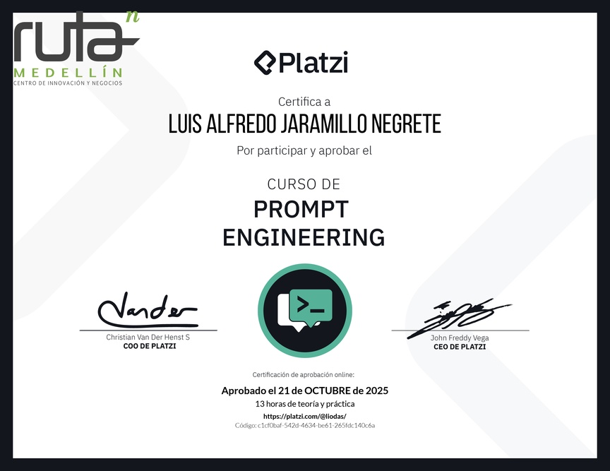 Diploma del Curso de Prompt Engineering