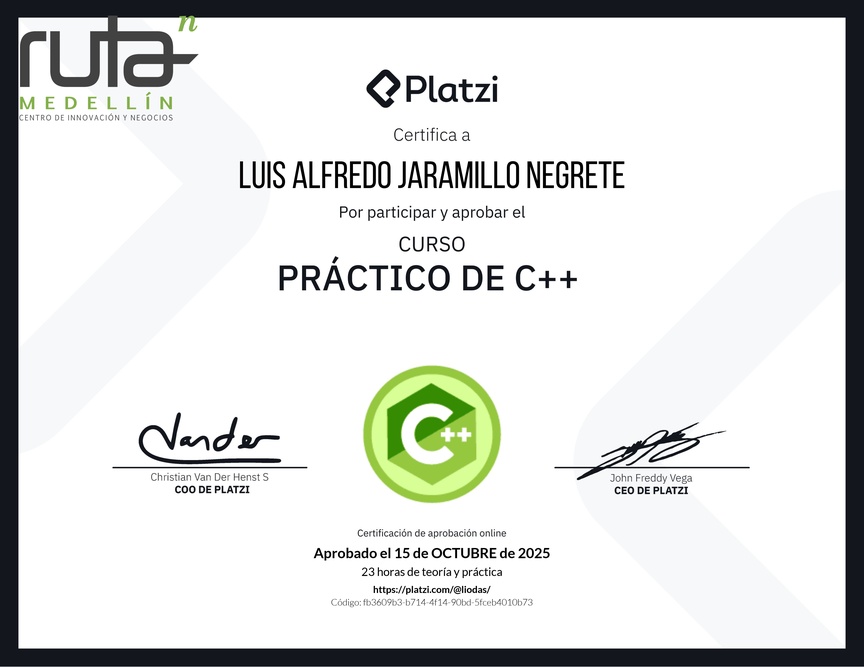 Diploma del Curso Práctico de C++