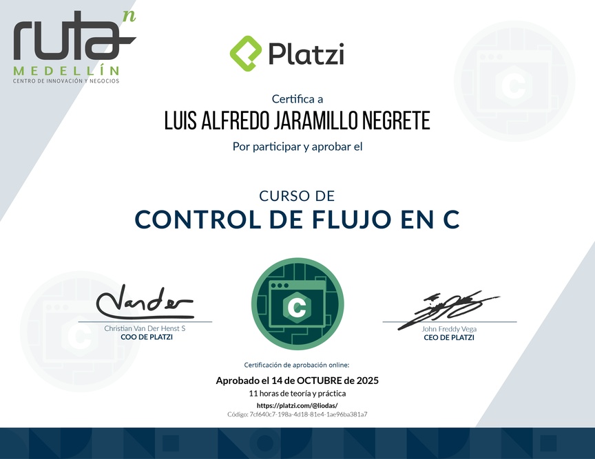 Diploma del Curso de Control de Flujo en C