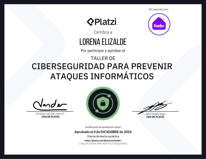 Diploma del Curso de Introducción a Ciberseguridad: Prevención de Ataques Informáticos