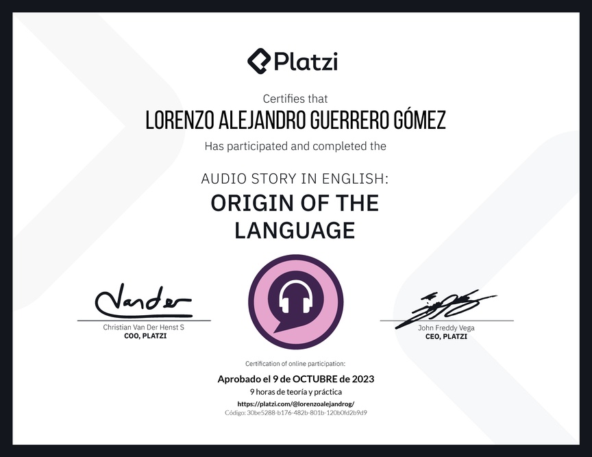 Diploma de Audio Historia en Inglés: Origen del idioma