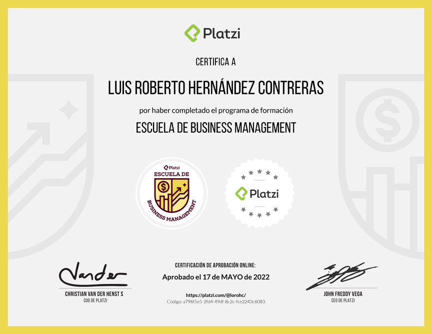 Diploma de la Ruta de Aprendizaje de Business Management