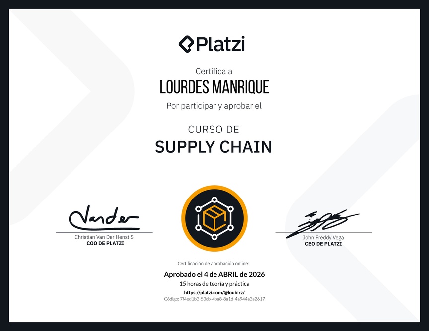 Diploma del Curso de Supply Chain
