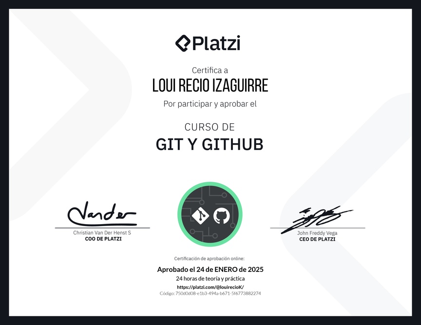 Diploma del Curso de Git y GitHub